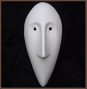 masque larvaire, masque de theatre, fabrication larvaire masque